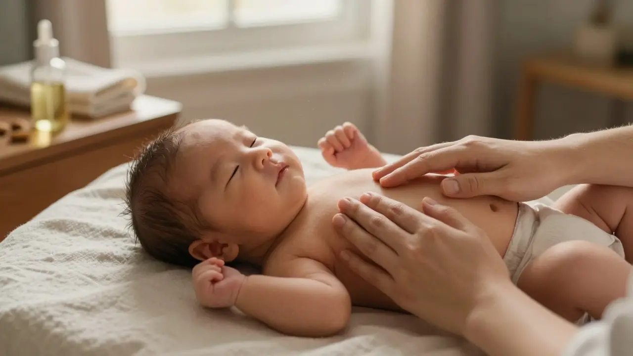 Jak ulevit od bolesti bříška u kojenců a batolat: efektivní masážní techniky