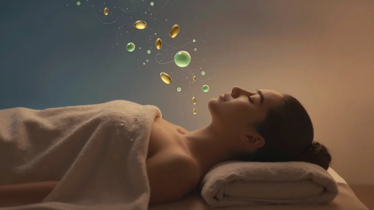 Abstraktní ilustrace relaxace a hydratace pleti